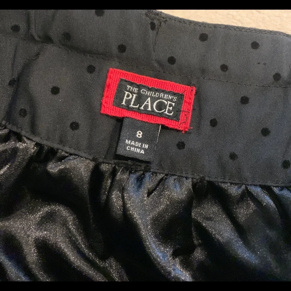 The Children's Place Black Polka Dot Tulle Hem Skirt